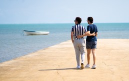 couple on beach holiday