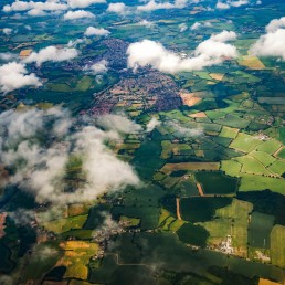 high angle view photography of field